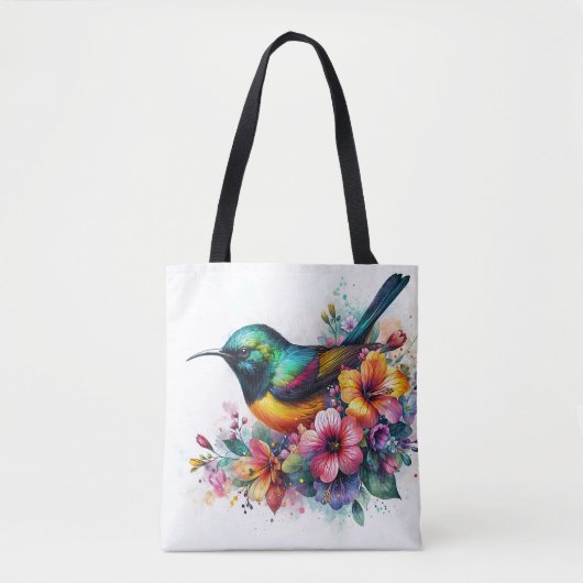Sunbird Waterverf Floral Art Draagtas (Voorkant)