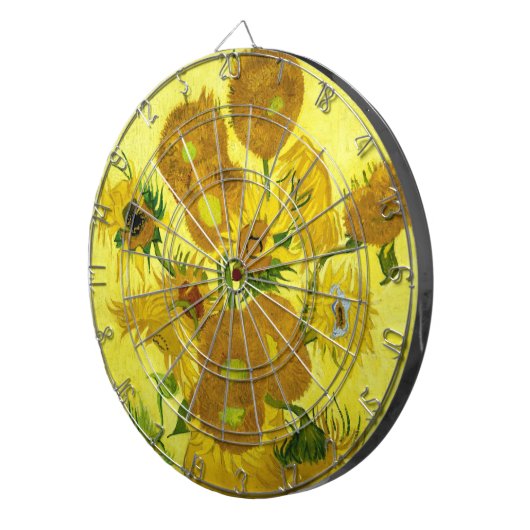 Sunbloemen Vincent van Gogh Dartbord (Voorkant Rechts)