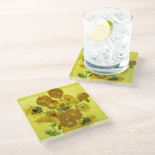 Sunbloemen Vincent van Gogh Glazen Onderzetter