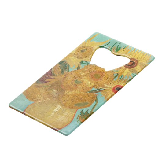 Sunbloemen Vincent van Gogh Kredietkaart Flessenopener (Achterkant Gekanteld)
