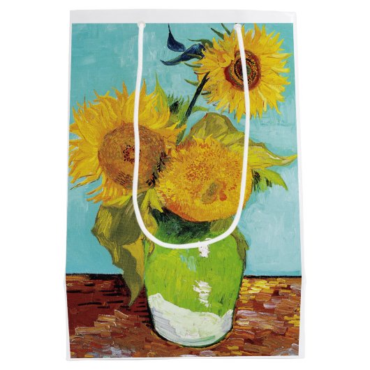 Sunbloemen Vincent van Gogh Medium Cadeauzakje (Achterkant)