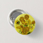 Sunbloemen Vincent van Gogh Ronde Button 3,2 Cm (Voorkant /achterkant)