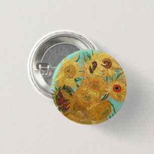Sunbloemen Vincent van Gogh Ronde Button 3,2 Cm