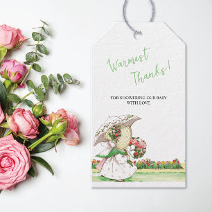 Sunbonnet Girls Baby shower Bedankt dat je Labels Cadeaulabel