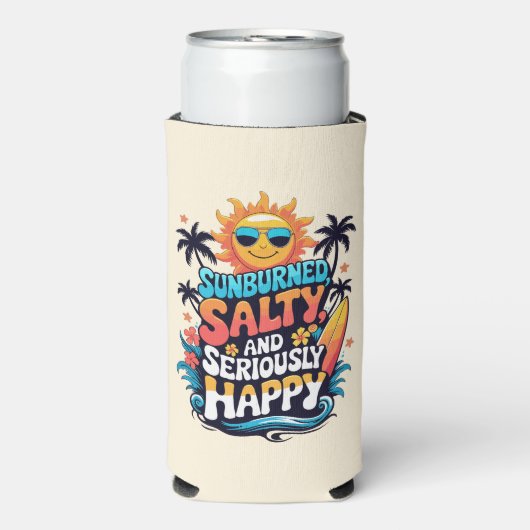 Sunburned Salty and Happy – Retro Beach Vibes (Seltzer Voorkant)