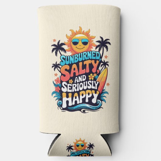 Sunburned Salty and Happy – Retro Beach Vibes (Voorkant)