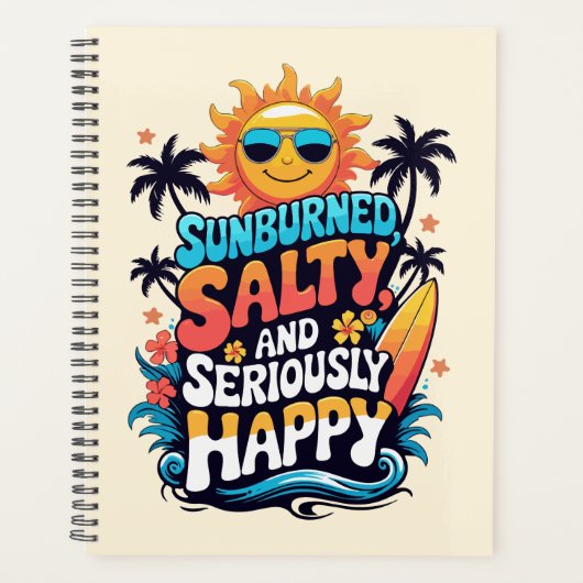 Sunburned Salty and Happy – Retro Beach Vibes (Devant)