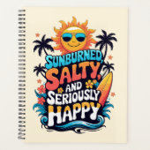 Sunburned Salty and Happy – Retro Beach Vibes Planner (Voorkant)