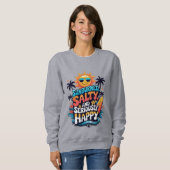 Sunburned Salty and Happy – Retro Beach Vibes Trui (Voorkant volledig)