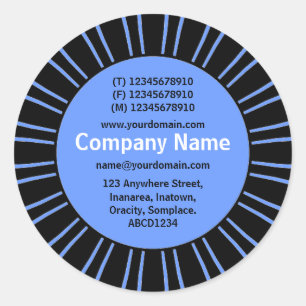 SunBurst 03 Business - blauw Ronde Sticker