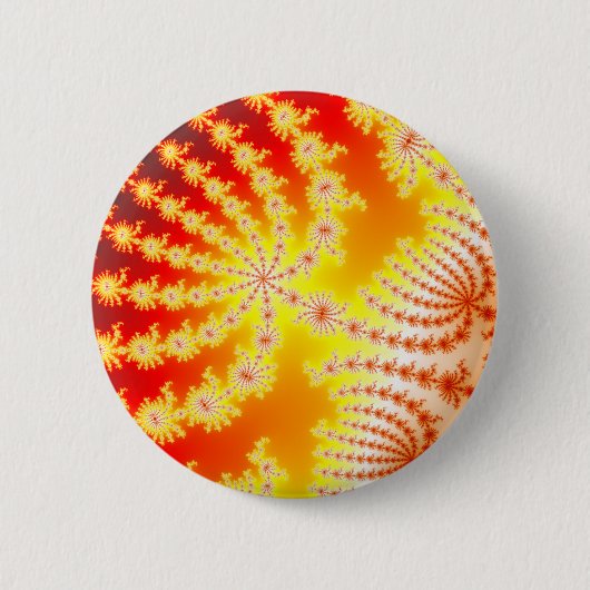 Sunburst 1.1 - Fractal Ronde Button 5,7 Cm (Voorkant)