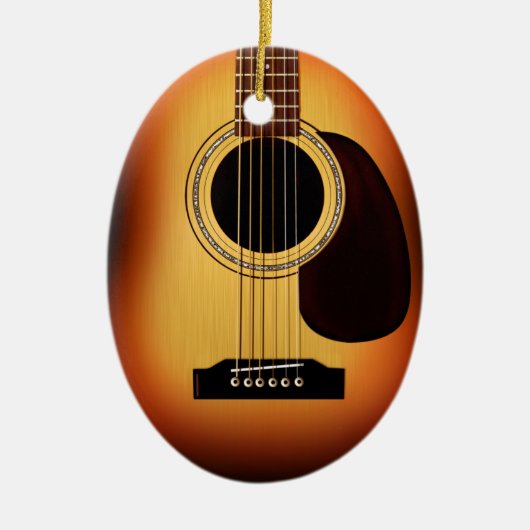Sunburst Acoustic Guitar Keramisch Ornament (Voorkant)
