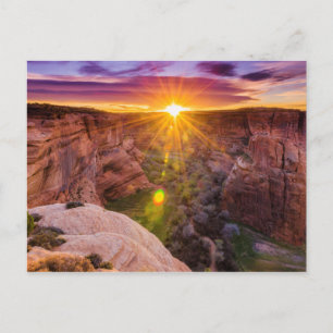 Sunburst bij Canyon de Chelly, AZ Briefkaart