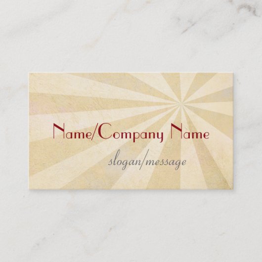 sunburst business card template ecru shabby chic visitekaartje (Voorkant)