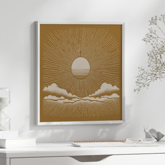  Sunburst Celestial Boho Natuur-geïnspireerd Poster