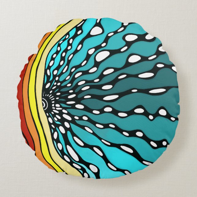 Sunburst coussin arc-en-ciel décoration intérieur  (Devant)