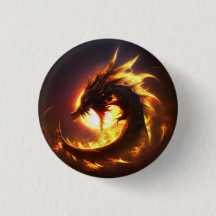 SUNBURST DRAGON RONDE BUTTON 3,2 CM