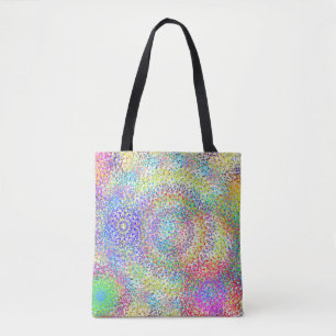 Sunburst! Een grafisch ontwerp in regenboogkleuren Draagtas