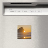 Sunburst en Haystack Rock in Cape Kiwanda Magneet (Insitu (Vaatwasser))