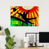 Sunburst en Net Soccer Goalie Poster (Thuiskantoor)