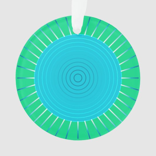 Sunburst géométrique moderne - bleu et vert Jade (devant)