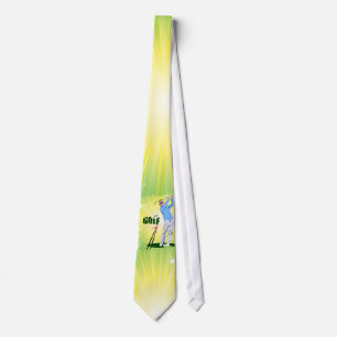 Sunburst golfer golf stropdas. stropdas
