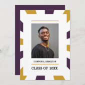 Sunburst | Graanwit goud Foto Afstuderen Kaart (Voorkant / Achterkant)