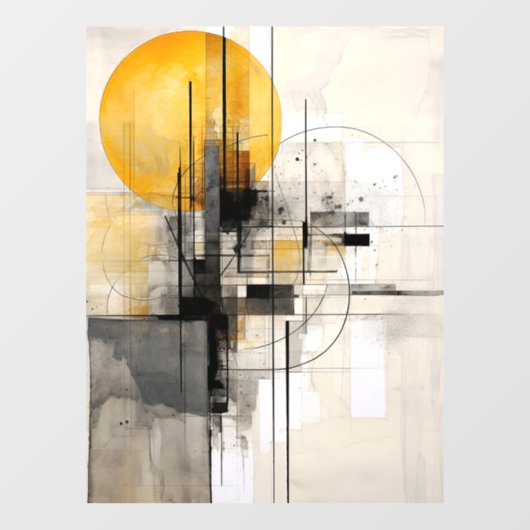 Sunburst in zwart en goud raamsticker (Vel)