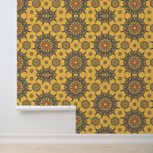 Sunburst Mandala-patroon Behang