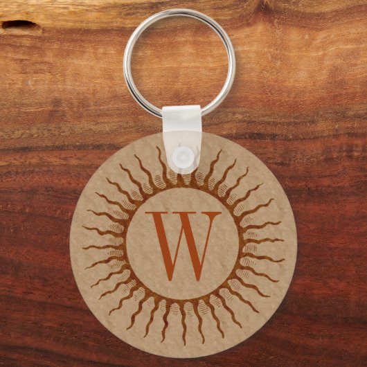 Sunburst Monogram Sleutelhanger (Voorkant)