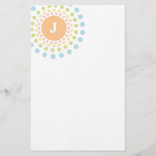 Sunburst Monogram Stationery Briefpapier
