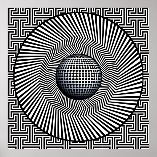 Sunburst Op Art Poster (Voorkant)