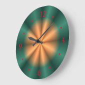 Sunburst Orange Jaune Vert Design> Horloge murale (Angle)