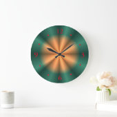 Sunburst Orange Jaune Vert Design> Horloge murale (Maison)