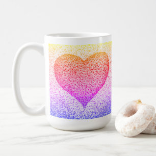 Sunburst Pointillism Coeur café Mug