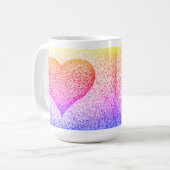 Sunburst Pointillism Coeur café Mug (Devant gauche)