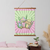 Sunburst Pop Art Retro-paddenstoelen Hangend Wandkleed (Slaapkamer)