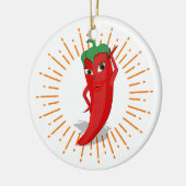 Sunburst Red Hot Pepper Diva Keramisch Ornament (Links)