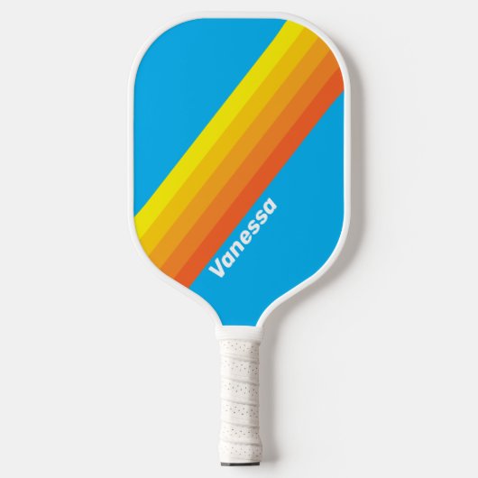 Sunburst Sea Stripes with Name Pickleball Paddle (Voorkant)