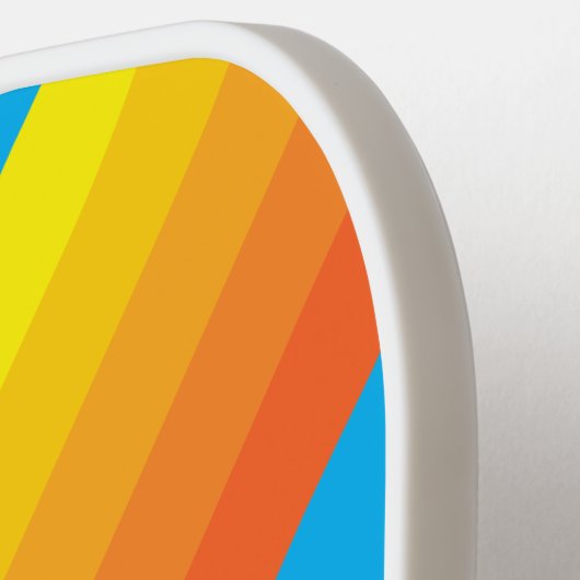 Sunburst Sea Stripes with Name Pickleball Paddle (Links Detail)