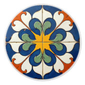 Sunburst Serenade Azulejo Keramische Knop (Voorkant)