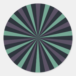  Sunburst Sticker: Retro Mid Century Modern Ronde Sticker