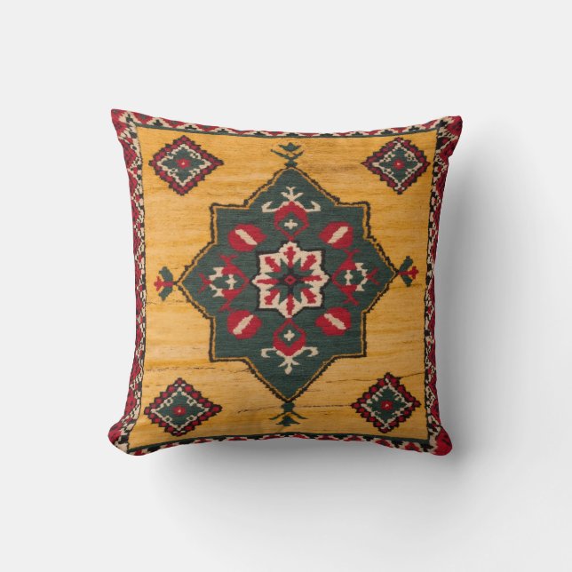 Sunburst Stripes" Turks Kilim Kussens:  Kussen (Voorkant)