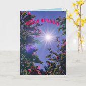 Sunburst volle zon schittert in licht van esdoorn  kaart (Gele Bloem)