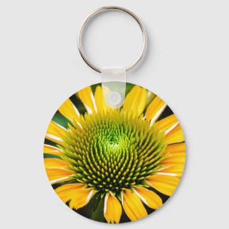 Sunburst Yellow Coneflower Button Sleutelhanger
