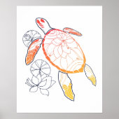 Sunburst Zee Turtle Poster (Voorkant)