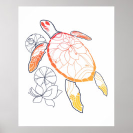 Sunburst Zee Turtle Poster