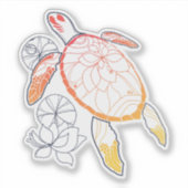 Sunburst Zee Turtle Sticker (Voorkant)