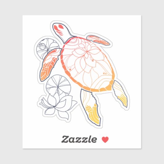 Sunburst Zee Turtle Sticker (Vel)