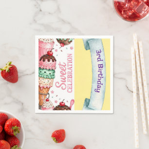 Sundae Candyland Verjaardagsfeestservetten Servet